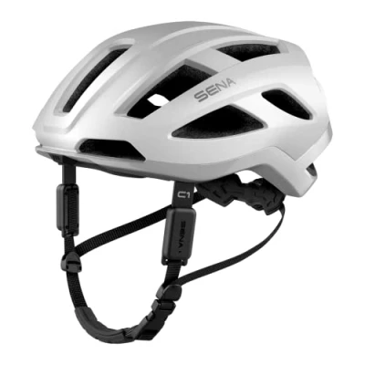 Abbildung von Sena Adult C1 Smart Helm mit Bluetooth Gegensprechanlage und Smartphone Konnektivität für Musik, GPS Telefonanrufe, Matt Weiß, L