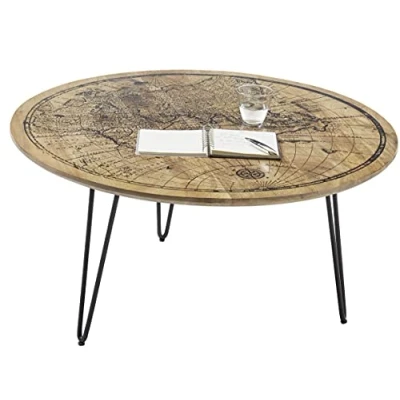 Abbildung von DEINE TANTE EMMA 83116S4 NAPOCA Mango Wood/Druck Couchtisch Beistelltisch Wohnzimmertisch ca. 90 x 46 cm