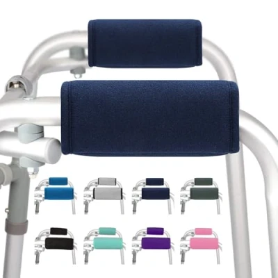 Abbildung von supregear Walker Handgriff Gepolsterte, 2er Pack Weiche Bequeme Kissen Rollatoren Griffpolster für Rollator Krückenpolster, Rutschfestes Atmungsaktives Mobilitätszubehör (Dunkelblau)