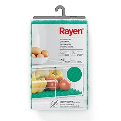 Abbildung von Rayen Konservierungsunterlage für den Kühlschrank Freier Luftstrom Wellenförmig Zuschneidbar Vermeidet Kondensation Anpassbar Grün Maße: 47x30 cm