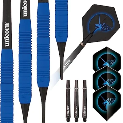 Abbildung von Unicorn Core Plus Rubberised Soft Dart, blau, 16g