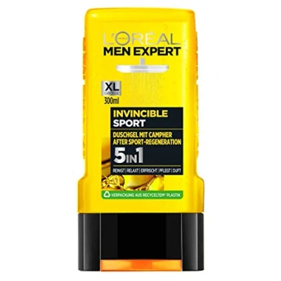 Abbildung von L&#039;Oréal Paris Men Expert 5in1 Duschgel für Männer, Zur Reinigung von Körper, Haar und Gesicht, Invincible Sport Campher, 1 x 300 ml