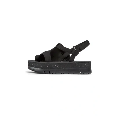 Abbildung von Camper Oruga UP Plateausandalette, Damen, Größe: 40, Schwarz Schuhe
