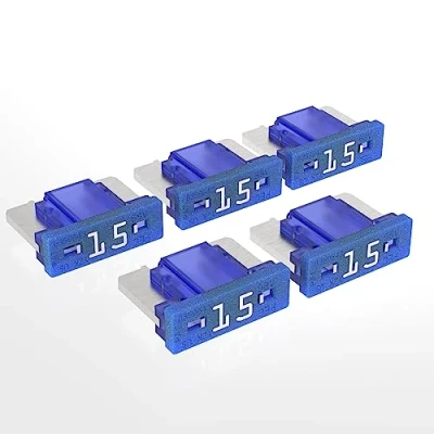 Abbildung von AUPROTEC Mini LP Kfz Sicherungen Flachstecksicherungen 2A 30A Auswahl: 15A Ampere blau, 5 Stück
