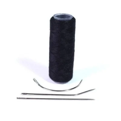 Abbildung von hair2heart Extension Tools Tressier Set mit Nadel und Faden für die Weaving Methode, Haarverlängerungen, zum Anbringen von Tressen Schwarz
