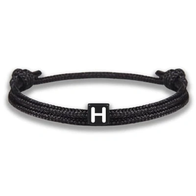 Abbildung von GD GOOD.designs Armband mit Buchstabe H zu Valentinstag Verstellbares Partnerarmband (14cm 25cm) schwarz geflochtenen Seil