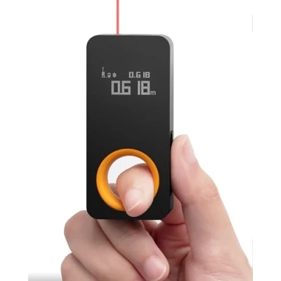Abbildung von HOTO Laser Entfernungsmesser 30 m, ±2 mm Genauigkeit, Digital Maßband Messgerät mit Bluetooth &amp; OLED Display, USB C Aufladung, m/ft/in Umschaltung, 7.3x3.3x1.7 cm, Zeigefingerring Design