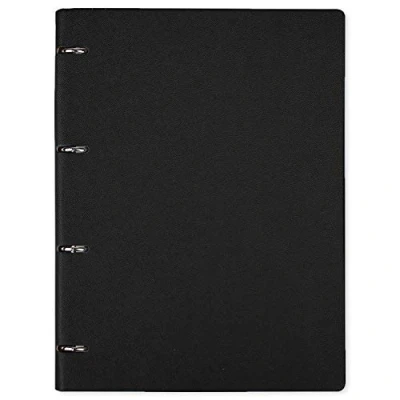 Abbildung von Notizbuch mit Ringbindung, A4, Organiser für Führungskräfte, nachfüllbarer Planer, runde Ringe, Leder Einband, (evtl. nicht in deutscher Sprache) Schwarz