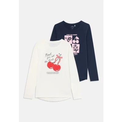 Abbildung von Name it Nkfvix 2 PACK Langarmshirt für Kinder, Größe: 122/128, Navy blazer/cloud dancer