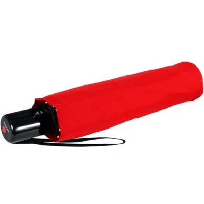 Abbildung von Knirps Regenschirm Slim Duomatic klein und leicht mit Auf Zu Automatik red