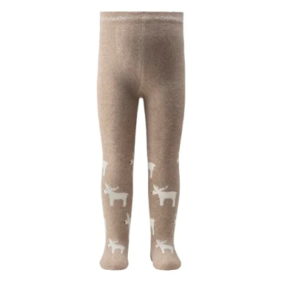 Abbildung von Sterntaler Baby und Kinder Strumpfhose Weihnachten Unisex mit Motiv Po Elch weichem Innenfrottee, beige, 74