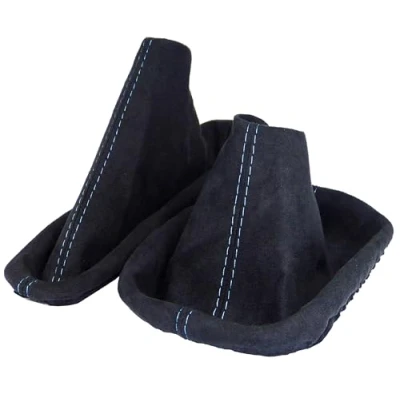 Abbildung von L &amp; P Car Design L&amp;P A0103 Schaltsack Schaltmanschette + Handbremsmanschette kompatibel mit BMW 3er e36 weiche Microfaser Schwarz Naht Blau