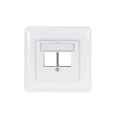 Abbildung von LogiLink NK4059 Unterputzdose für 2 Keystone Module, gerader Auslass, signalweiß