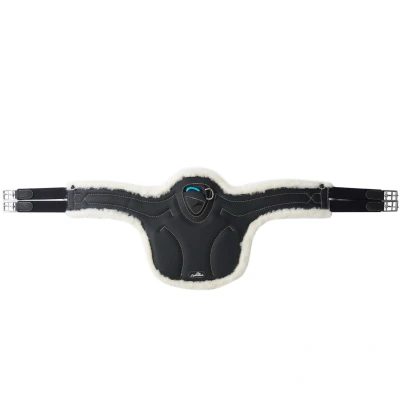 Abbildung von eQuick Sattelgurt ES Jumping Stud Fluffy Schwarz 140cm