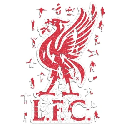 Abbildung von Iconic Puzzles, Liverpool Classic Crest, 100% ökologisch nachhaltiges Holzpuzzle mit offizieller Lizenz, Größe L, 500 Teile