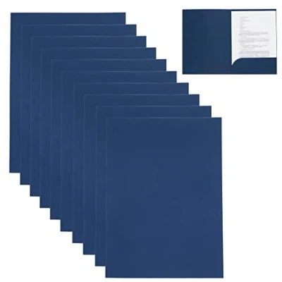 Abbildung von Smiling Art 10er Dokumententasche aus 320g /m² Pappe/Kraftpapier in A4 Format, Dokumentenmappe, Aktentasche, Aktenordner, Ordnungsmappe Ideal fürs Büro Schule Uni 31 x 24 cm (Blau, 10er)