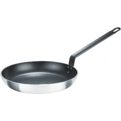 Abbildung von GSW 860758 Gastro traditionell Lyoner Alu Bratpfanne o. Deckel 28cm, Aluminium, Silber/schwarz, 28 cm