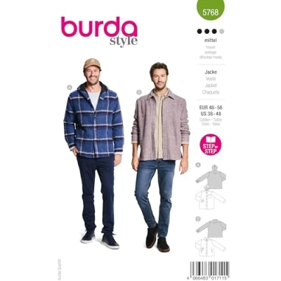 Abbildung von burda style Schnittmuster Herren Jacke gefüttert Gr. 48 58