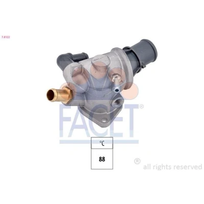 Abbildung von FACET 7.8122 Kühlwasserthermostat 88 Made in Italy OE Equivalent mit Dichtung, Gewindeanschluss für Temperaturfühler ALFA ROMEO: 147