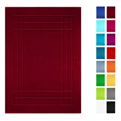 Abbildung von Lashuma Badvorleger 50x70 cm, Linz absorbierende Badezimmermatte Rubin Rot