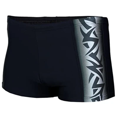 Abbildung von Aquarti Herren Kurze Badehose mit Streifen, Farbe: 13717A Schwarz/Graphit, Größe: 5XL