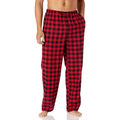 Abbildung von Amazon Essentials Herren Pyjamahose aus Flanell (erhältlich in Big &amp; Tall), Rot Buffalokaros, M