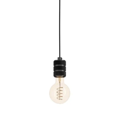 Abbildung von Eglo 43801 Hängeleuchte YORTH Stahl nickel nero, schwarz E27 1X40W H:150cm Ø5cm dimmbar