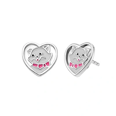 Abbildung von Engelsrufer Herzengel Mädchen Kinder Ohrstecker Ohrringe aus Sterling Silber und Emaille Steckverschluss nickelfrei