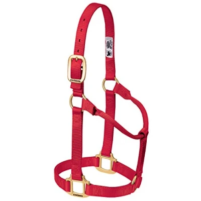 Abbildung von Weaver Leather Original Pferdehalfter, Nicht verstellbar, Nylon, groß, Rot