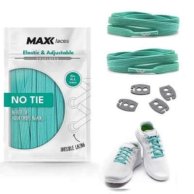 Abbildung von MAXX laces elastische Schnürsenkel ohne binden Gummi, Flexibel, Flach, Bequem, Einfach Stylischer Komfort und fester Halt Schuhbänder Schnüren, ideal für Sneaker, Laufschuhe, Sportschuhe
