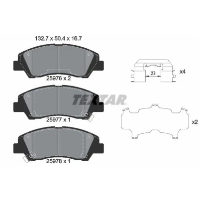 Abbildung von TEXTAR 2597601 Bremsbelagsatz mit akustischer Verschleißwarnung Zubehör HYUNDAI: i10 II Hatchback, Saloon, Cargo