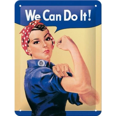 Abbildung von Nostalgic Art Retro Blechschild, 15 x 20 cm, We can do it Geschenk Idee für Frauen, aus Metall, Vintage Design