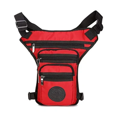 Abbildung von Multifunktionale Beintasche Hüfttasche Wasserdicht Gürteltasche Herren Outdoor Sport Motorrad Fahrrad Tasche Messenger Bag für Reisen Radfahren Wandert Rote