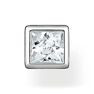 Abbildung von Thomas Sabo Einzel Ohrstecker Ohrring Silber Weißer Stein quadratisch H2256 051 14