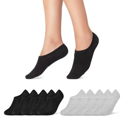 Abbildung von 10 Paar Sneaker Socken Damen &amp; Herren Füßlinge Schwarz Weiß Grau Baumwolle 16805 WP (Schwarz 47 50)