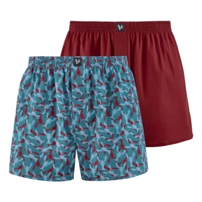 Abbildung von Bruno Banani Herren 2er Pack Boxershorts Cape Lobster Retroshorts, Blau/Rot, M EU