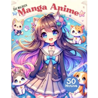 Abbildung von Manga Anime Malbuch für Mädchen ab 10 Jahren Perfektes Geschenk Teenager, und Jungs: 50 schöne Motive zum Ausmalen Entspannen Malen Kinder, Jungs