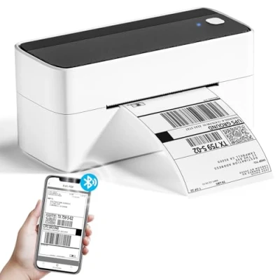 Abbildung von Phomemo Bluetooth Etikettendrucker, DHL Thermodrucker 4x6 Ettikettendrucķer, Etikettiergerät Label Printer für Barcode, Amazon, Etsy, Shopify, Royal Mail, DHL, FedEx, UPS etc