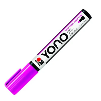 Abbildung von Marabu 12400103334 YONO Marker, Neon Pink 334, vielseitiger Acrylstift mit japanischer Rundspitze 1,5 3 mm, wasserbasiert, lichtecht und wasserfest, für nahezu alle Untergründe