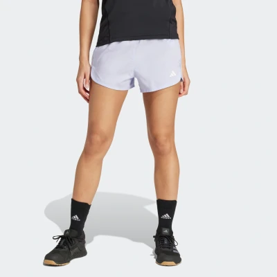 Abbildung von adidas Performance Pacer Training Stripes Highrise kurze Sporthose, Damen, Größe: Small, Violet tone white