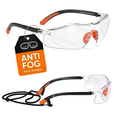 Abbildung von SAFEYEAR Softair Schutzbrille Baustelle Arbeitsbrille SG003 Anti Beschlag Orange Sicherheitsbrille