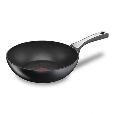 Abbildung von Tefal Unlimited On Wokpfanne 28 cm G25919 Kratzfeste Titanium 6X Antihaftversiegelung THERMO SIGNAL™ gesundes Kochen sichere umweltfreundlich induktionsgeeignet