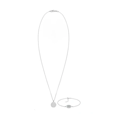 Abbildung von Elli SET Lebensblume Halskette, Damen, Größe: 45, Silber