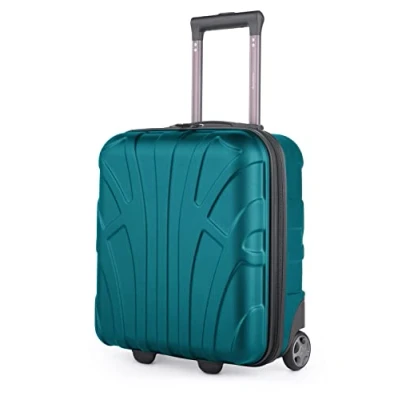 Abbildung von suitline Kleiner Koffer 45x36x20 cm, Easyjet Freigepäck Underseat Handgepäck, Bordgepäck Trolley leicht, 30 Liter, ABS Hartschale, Cyanblau