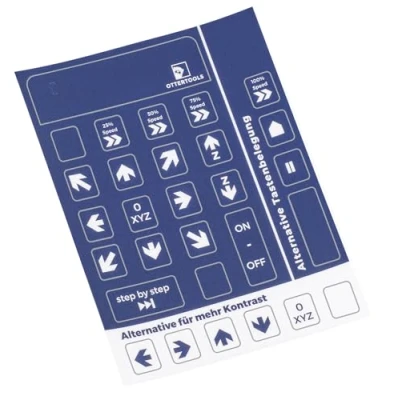 Abbildung von Ottertools Tastatur Aufkleber für CNC Fernbedienung, kompatibel mit Estlcam, Logitech &amp; LogiLink (Blau/Weiß)