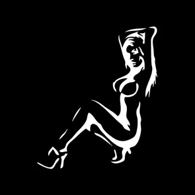 Abbildung von EROSPA® Auto Aufkleber Sexy Frau/Girl/Woman Brust Nackt Car Sticker (Silber)