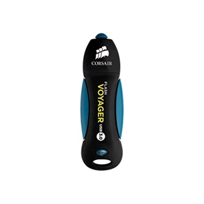 Abbildung von Corsair Voyager 256GB USB 3.0 (3.1 Gen 1) Typ A Schwarz, Blau Stick Sticks (256 GB, 1), A, 190 MB/s, Kappe, Blau)