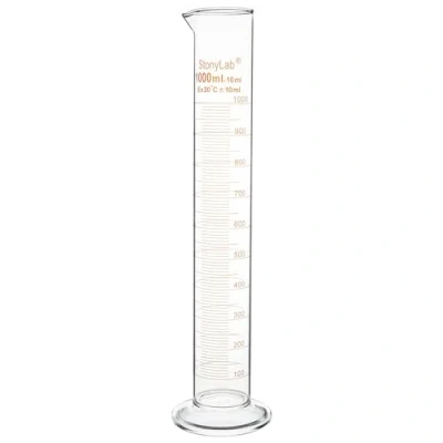 Abbildung von stonylab 1er Pack Messzylinder, Borosilikatglas 1000 ml Glass Cylinder Schwere Mauer Graduiertes Glas Messzylinder