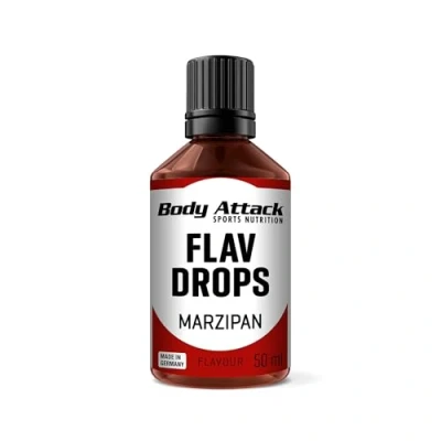 Abbildung von Body Attack Flav Drops®, 50 ml, Marzipan, Aromatropfen für Lebensmittel, zuckerfreie Flavour Drops ohne Kalorien, vegan &amp; Qualität Made in Germany