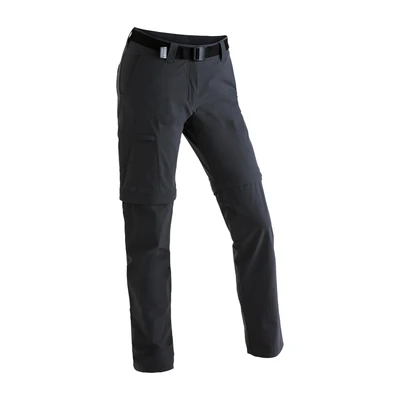 Abbildung von Maier Sports Inara Slim Zip, Damen Wanderhose, Wasserabweisende Hose für Trekking und Hiking, Enganliegender Schnitt, Zipp off Funktion, PFC frei, mSTRETCH pro 4 &amp; Dryprotec, Schwarz, 21 (W33/L30)